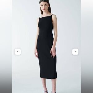 COS Backless Knitted Slip Dress Black Size XS